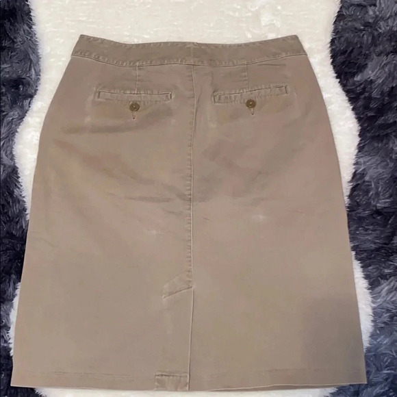 Vintage Talbots khaki Lycra midi skirt Sz 8 - Picture 3 of 15